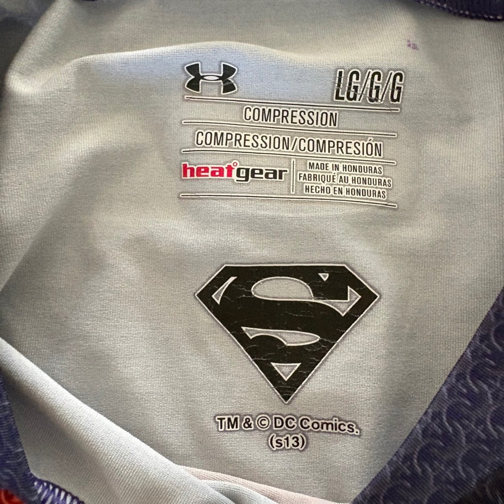 Under Armour Alter Ego Superman Compression Shirt Mens Large Blue HeatGear Tee - Picture 4 of 7